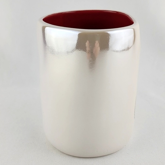 Rae Dunn Artisan White Irridescent Mug  Large Letters MR. CLAUSE Red Interior - Picture 6 of 11
